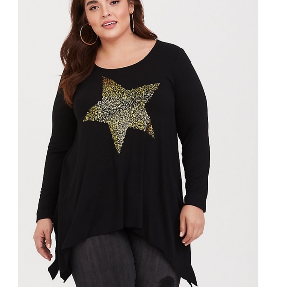 torrid Tops - Torrid Shimmer Star Sharkbite Tunic